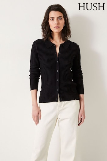 Hush Black Miquita Knitted Shirt (Q98567) | £75