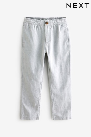 Grey Linen Blend Trousers (3-16yrs) (Q98650) | £15 - £20