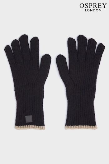 Osprey London The OSP Ribbed Black Gloves (Q98677) | £29