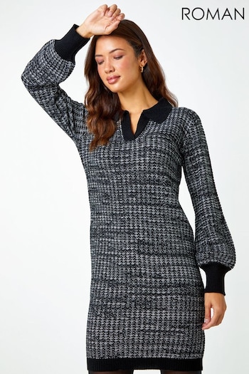 Roman Blue Collar Detail Stretch Knit Dress (Q98689) | £42