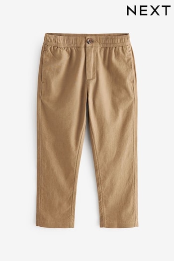 Tan Brown Linen Blend Trousers plus (3-16yrs) (Q98697) | £15 - £20