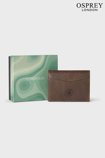 Osprey London The Compass Leather Card Brown Wallet (Q98752) | £39