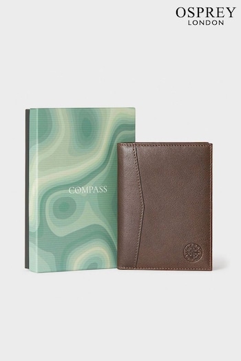 Osprey London The Compass Leather Passport Brown Holder (Q98760) | £65