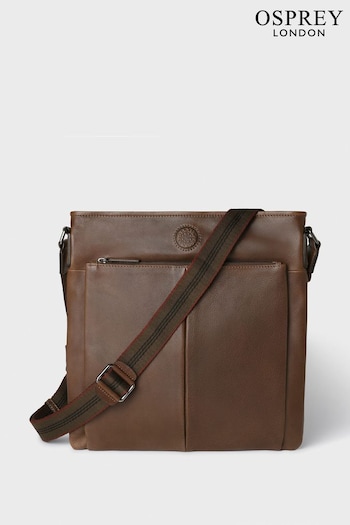 Osprey London The Compass Leather Cross-Body Brown Bag (Q98767) | £245