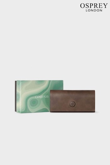 Osprey London The Compass Leather Glasses Brown Case (Q98790) | £65