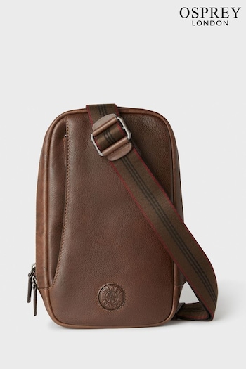 Osprey London The Compass Leather Sling Brown Bag (Q98796) | £185