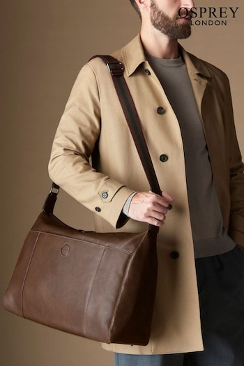 Osprey London The Compass Leather Stowaway Brown Bag (Q98803) | £345