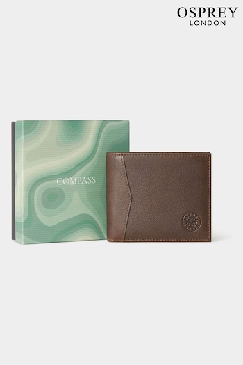 Osprey London The Compass Leather Coin Brown Wallet (Q98810) | £69
