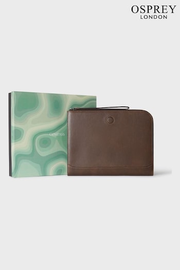 Osprey London The Compass Leather Tech Sleeve Brown Wallet (Q98818) | £125