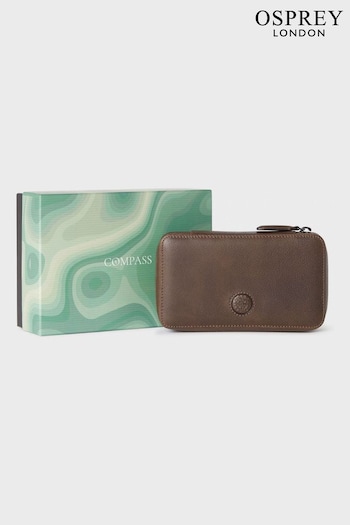 Osprey London The Compass Leather Tech Pouch Brown Wallet (Q98820) | £125