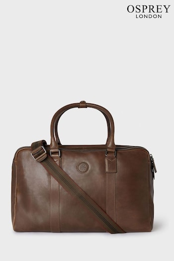 Osprey London The Compass Leather Weekender Brown Bag (Q98826) | £395