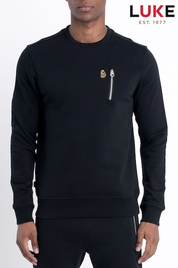 Luke 1977 Paris 2 Jet Black Sweatshirt (Q98855) | £60