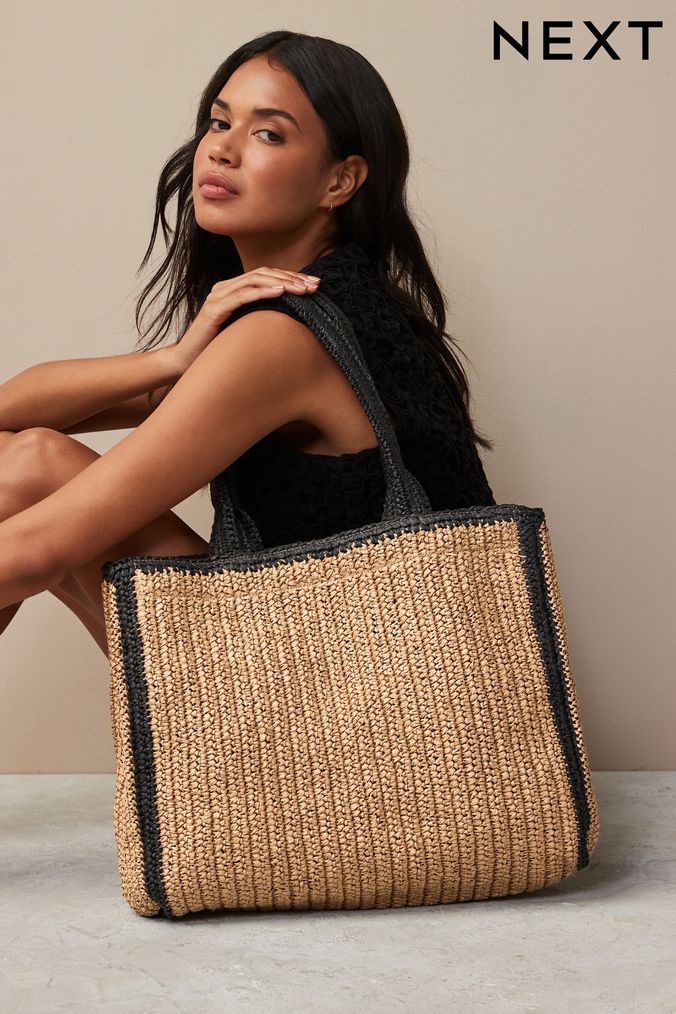Women s Natural Holiday Straw Bags Next UK
