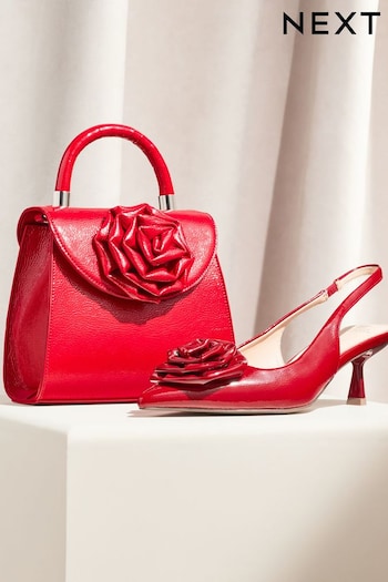 Red Corsage Top Handle Bag ons (Q98892) | £30
