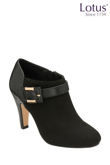 Lotus Black Zip-Up Heeled Shoes Boots (Q98925) | £65