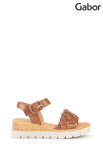 Gabor Brown Sidcot Leather Sandals (Q99083) | £95