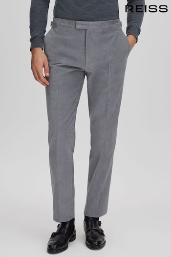 Reiss Ice Blue Kempton Slim Fit Corduroy Trousers with Turn-Ups (Q99086) | £178