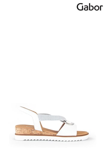 Gabor Reese White Leather mujer Sandals (Q99105) | £90
