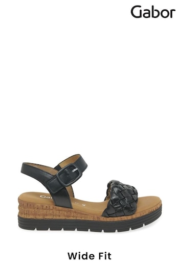 Gabor Sidcot Leather Black Sandals (Q99117) | £95