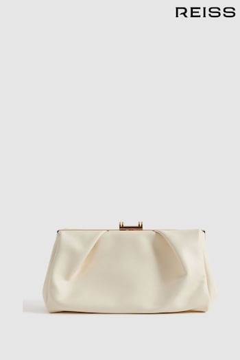 Reiss Off White Madison Leather Clutch Bag (Q99123) | £148