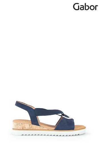 Gabor Blue Reese Soft Nubuck Sandals (Q99129) | £90