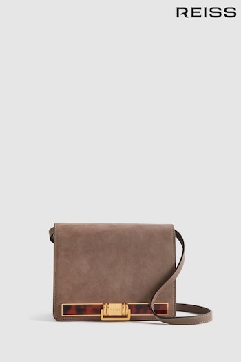 Reiss Mink Lexington Suede Leather Shoulder Bag (Q99131) | £178