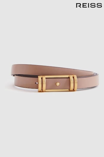 Reiss Nude Lara Thin Leather Belt (Q99134) | £58
