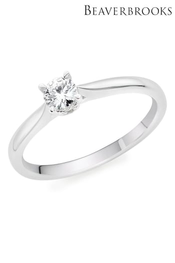 Beaverbrooks 9ct White Gold Diamond Halo Ring (Q99145) | £1,100