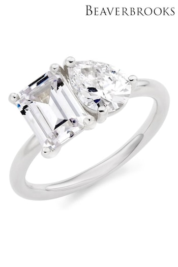 Beaverbrooks Silver Tone Cubic Zirconia Ring (Q99155) | £55