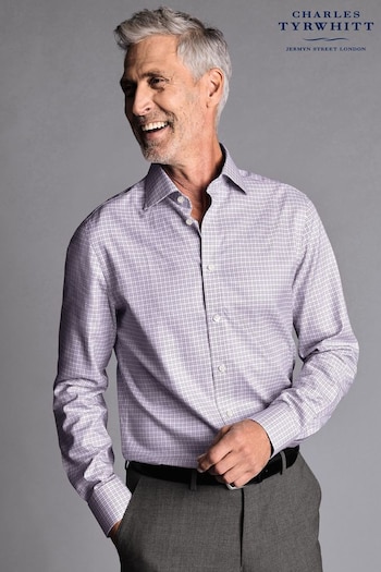 Charles Tyrwhitt Purple Egyptian Cotton Multi Check Slim Fit Shirt (Q99161) | £70