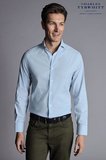 Charles Tyrwhitt Blue Non-Iron Stretch Twill Slim Fit Shirt (Q99169) | £70