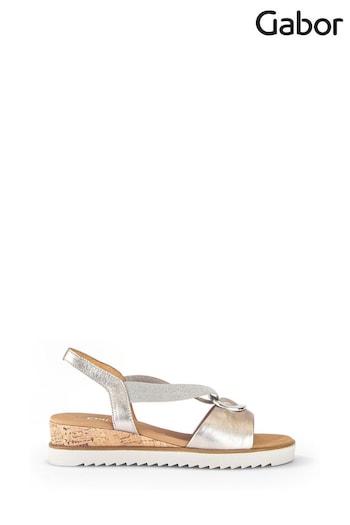 Gabor Silver Reese Puder Sandals (Q99255) | £90