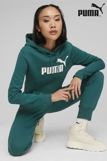 Puma Green Essentials Logo FL Sneakers Hoodie (Q99276) | £48