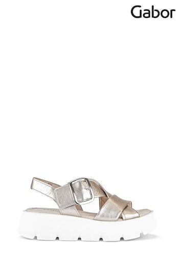 Gabor Silver/Gold Daphne Puder Metallic Sandals (Q99282) | £95