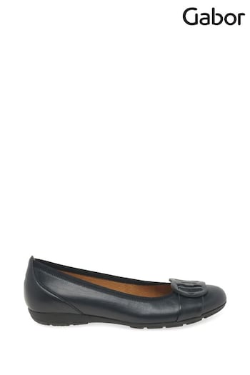Gabor Rosta Midnight Leather Ballerina Style Shoes (Q99284) | £95
