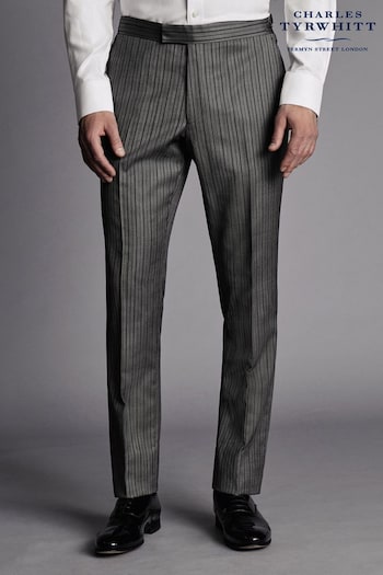 Charles Tyrwhitt Black Slim Fit Stripe Morning Suit: Trousers (Q99303) | £150