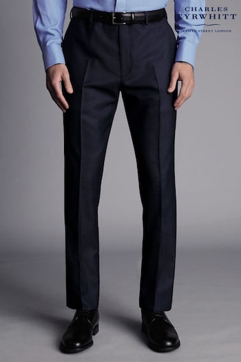 Charles Tyrwhitt Blue Slim Fit End On End Ultimate Performance Suit: Trousers (Q99304) | £120