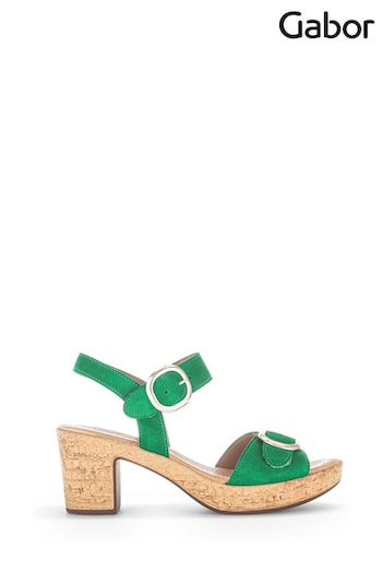 Gabor Green Fantastica Verde Suede Sandals (Q99307) | £95