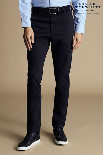 Charles Tyrwhitt Blue French Classic Fit Ultimate non-iron Chino Trousers (Q99314) | £80