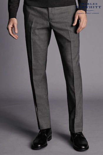 Charles Tyrwhitt Grey Slim Fit Smart Italian Luxury Trousers (Q99320) | £100