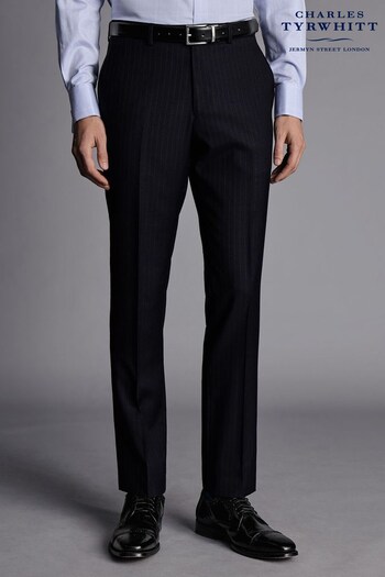 Charles Tyrwhitt Blue Slim Fit Stripe Ultimate Performance Suit: Trousers (Q99345) | £130