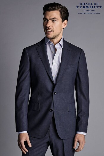 Charles Tyrwhitt Blue Slim Fit Heather Ultimate Performance Suit: Jacket (Q99348) | £230