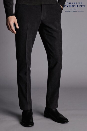 Charles Tyrwhitt Black Italian Moleskin Slim Fit Trousers (Q99349) | £100