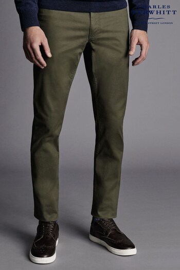 Charles Tyrwhitt Green Twill Slim Fit Five Pocket Wei Jeans (Q99356) | £80