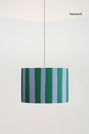 Houseof. Green Small Stripe Print Ceiling Light (Q99397) | £99