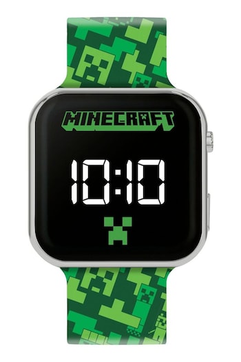 Peers Hardy Green/Black Minecraft Printed LED Watch (Q99407) | £13