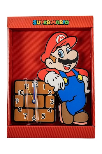 Peers Hardy Red Blue & Brown Super Mario Shaped Wall Clock (Q99408) | £25