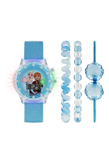 Peers Hardy Blue Disney Frozen Light Up Digital Watch and Bracelet Set (Q99419) | £20