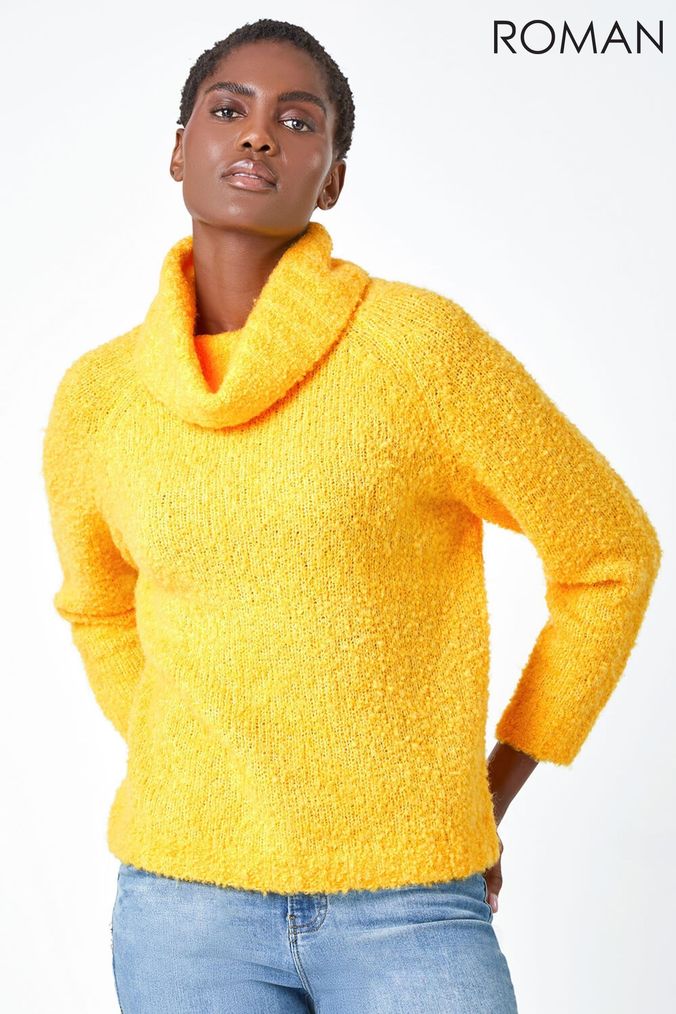 Buy Women s Yellow Roll Neck Jumpers Online Next UK