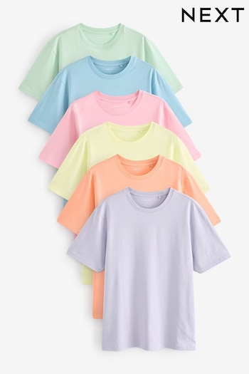 Blue/Mint Green/Pink/Light Pink/Purple/Yellow T-Shirts Tee 6 Pack (Q99484) | £45